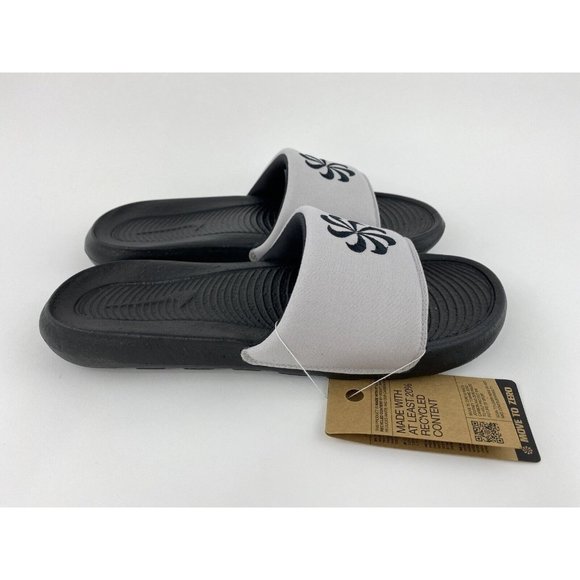 NEW Nike Victori One Next Nature Men's Slides Sandals Black Gray Slip On - Picture 7 of 12